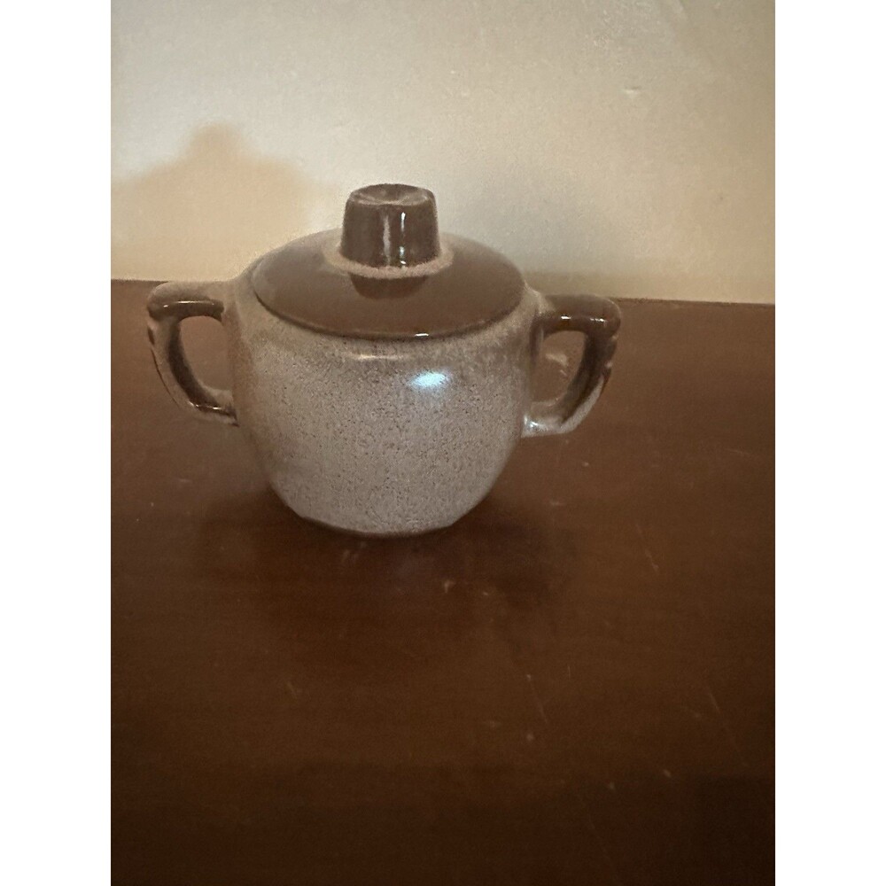 VTG Frankoma Pottery 5B Sugar Bowl Plainsman Brown